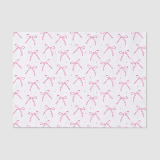 Decoupage Pink Bows Watercolor Tissue Paper (Front)