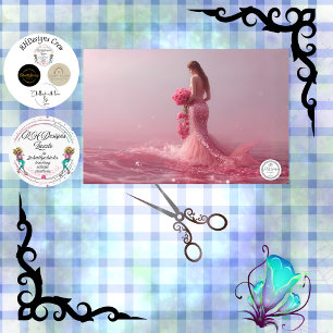 Decoupage Pink Fantasy Mermaid Ocean Themed Tissue Paper