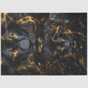 Decoupage Pitch Black Lion Set (Read Description) Tissue Paper