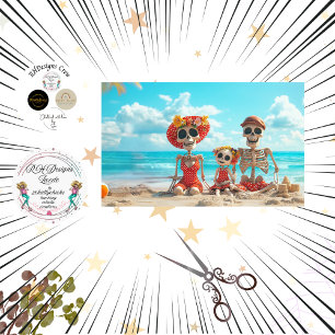 Decoupage Poster Skelton Beach Family Bridges Tissue Paper