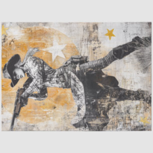 Decoupage Poster Western Cowgirl Sheriff  Tissue Paper