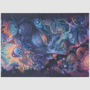 Decoupage Psychedelic Abstract Vibrant Art Tissue Paper
