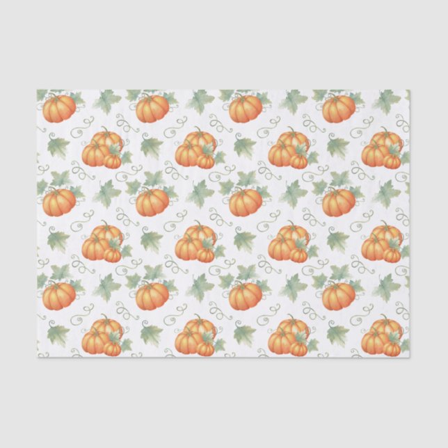 Decoupage Pumpkins Halloween Thanksgiving Tissue Paper (Front)
