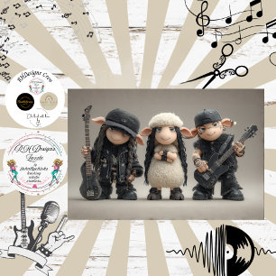 Decoupage Punk Sheep Fur Feather Funk Band Tissue Paper