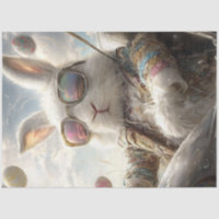 Decoupage Rabbit Dressed for Easter Egg Hunt