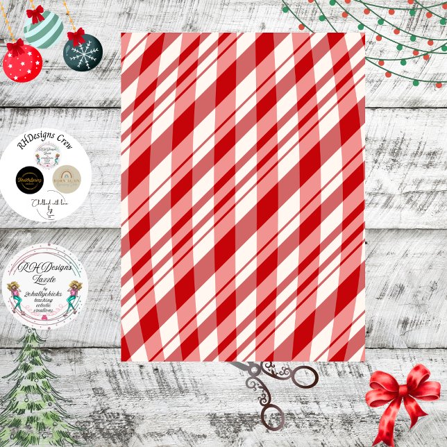 Decoupage Red White Peppermint Background Tissue Paper (Creator Uploaded)