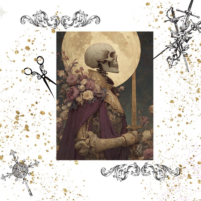 Decoupage Regal King Skeleton Gothic Elegance  Tissue Paper (Creator Uploaded)