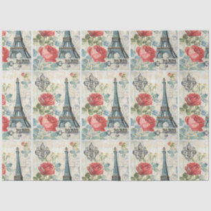 Decoupage Retro Vintage Paris Floral Christmas Tissue Paper