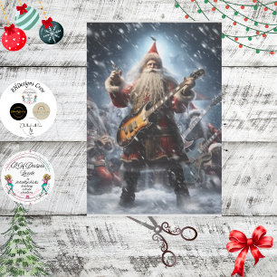 Decoupage Rock N Roll Santa Claus Tissue Paper