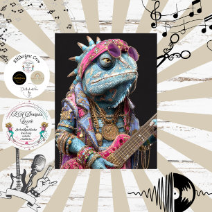 Decoupage Rockstar Chameleon Fur Feather Funk Band Tissue Paper