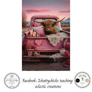 Decoupage Romantic Farmhouse Highland Truck Tissue Paper