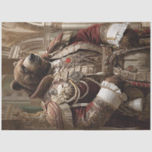Decoupage Royal Bear Portrait Aristocratic Costume Tissue Paper