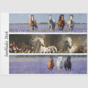 Decoupage Running Horses Rustic Wild Horse Handsaw Tissue Paper