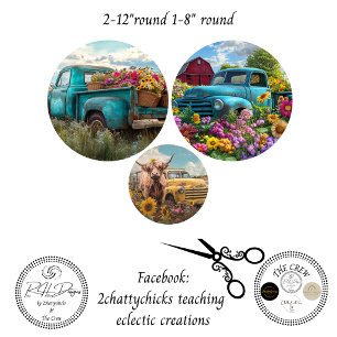 Decoupage Rustic Charm 12" 8" rounds  Tissue Paper