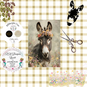 Decoupage Rustic Donkey Countryside Art Tissue Paper