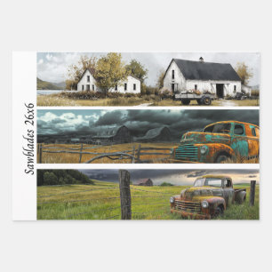 Decoupage Rustic Farm Style 26x6 for Handsaws Wrapping Paper Sheet