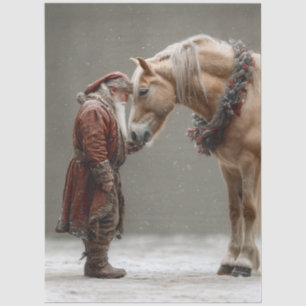 Decoupage Santa and Horse Special Moment Tissue Paper