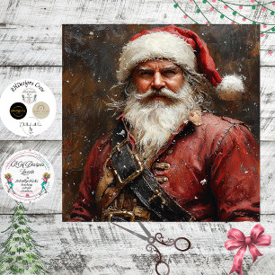 Decoupage Santa as a Pirate  Tissue Paper