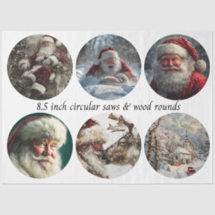 Decoupage Santa Circular Saw Designs 8.5" Tissue Paper