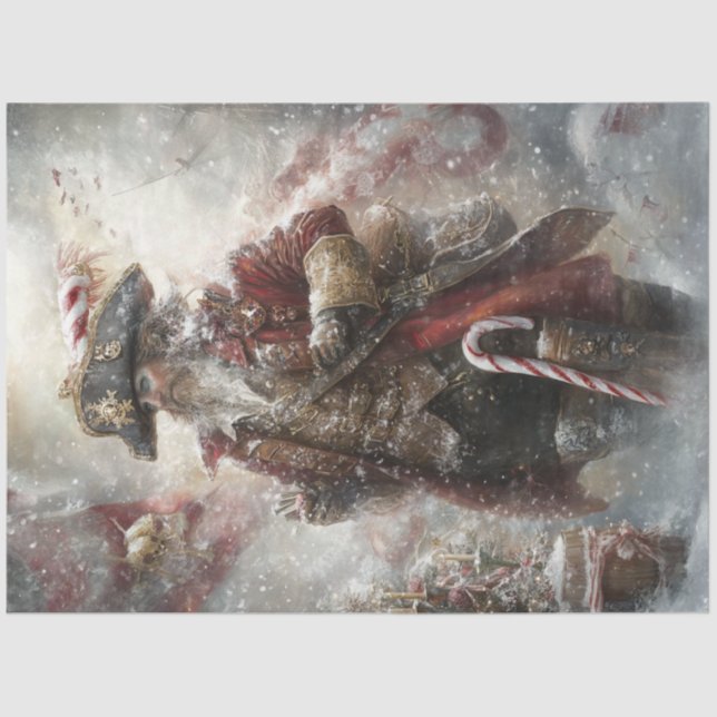 Decoupage Santa Claus Steampunk Pirate  Tissue Paper (Front)