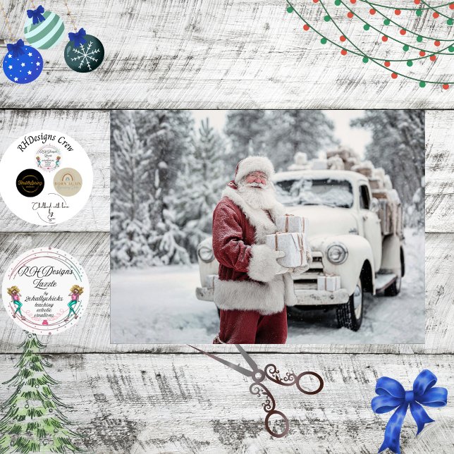 Decoupage Santa Clause Winter Wonderland Landscape Tissue Paper (Creator Uploaded)
