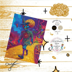 Decoupage Scarecrow Yellow Brick Road Creepy  Tissue Paper