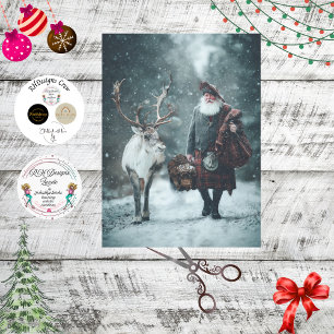 Decoupage Scottish Santa Claus in Kilt  Tissue Paper