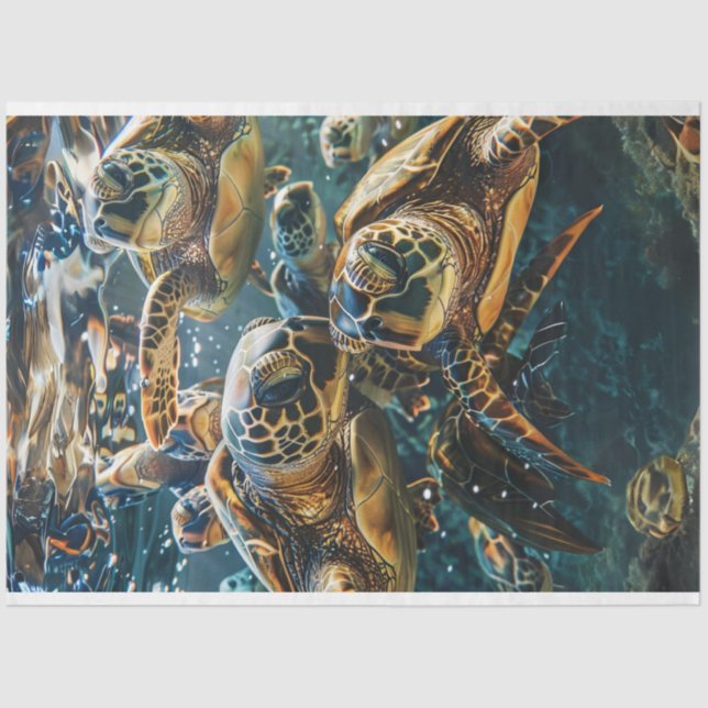 Decoupage Sea Turtles  Tissue Paper (Front)