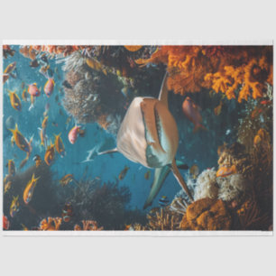 Decoupage Shark Ocean Water World Tissue Paper