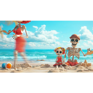 Decoupage Skeleton Family Beach Day the Bridges Tissue Paper
