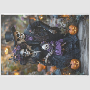 Decoupage Skeleton Family Portraits The Scaseltons Tissue Paper