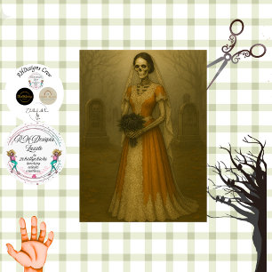 Decoupage Skeleton Maid of Honor Debbie Tissue Paper