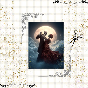 Decoupage Skeleton Moonlight Waltz Dance  Tissue Paper