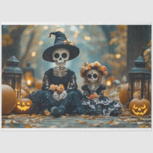 Decoupage Skeleton Mother and Daughter  Tissue Paper