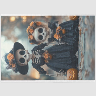 Decoupage Skeleton Mum and Daughter Tissue Paper