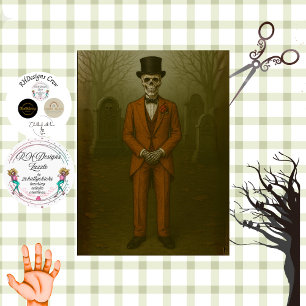 Decoupage Skeleton Wedding Best Man Tissue Paper