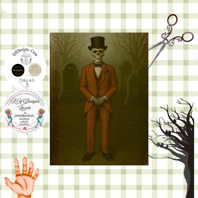 Decoupage Skeleton Wedding Best Man Tissue Paper (Creator Uploaded)