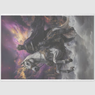 Decoupage Skeleton White Horse Gothic Style Tissue Paper