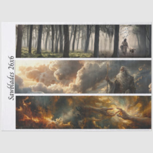 Decoupage Spiritual Journey 26x6 Handsaws  Tissue Paper