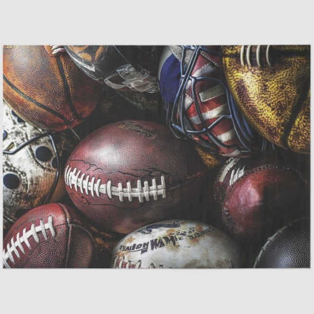 Decoupage Sports Balls & Equipment Sports Tissue Paper (Front)