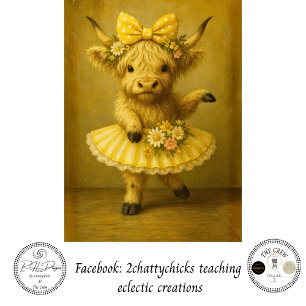 Decoupage Springtime Highland Yellow Tutu Easter Tissue Paper