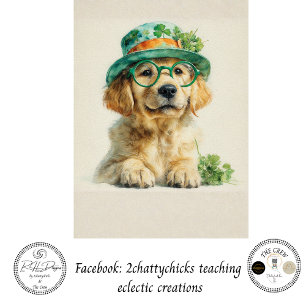 Decoupage St. Patrick's Day Golden Retriever  Tissue Paper