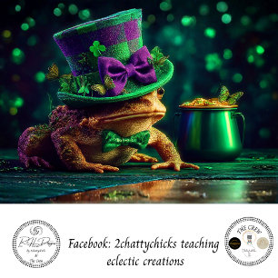 Decoupage St. Patrick's Irish Lucky Frog Pot Gold Tissue Paper