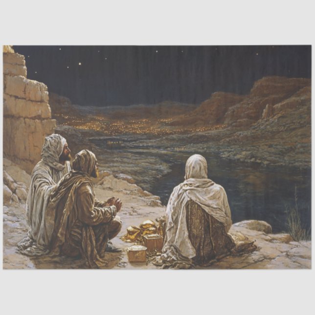 Decoupage Stary Night 3 Wise Men  Tissue Paper (Front)