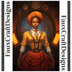 Decoupage Steampunk African Lady Faux Ink 052 Tissue Paper