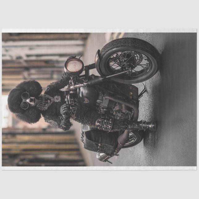 Decoupage Steampunk Black Standard Poodle Max Tissue Paper (Front)