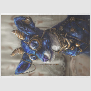 Decoupage Steampunk Blue Azure Tissue Paper