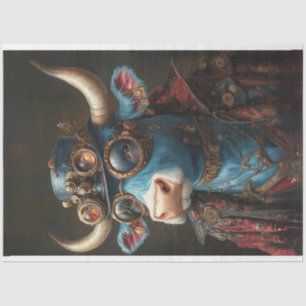 Decoupage Steampunk Bull Sir Brasshoof Tissue Paper