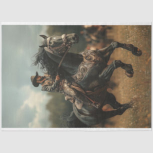 Decoupage Steampunk Cowboy Horse Rodeo  Tissue Paper