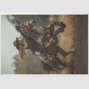 Decoupage Steampunk Cowgirl Horse Rider Tissue Paper